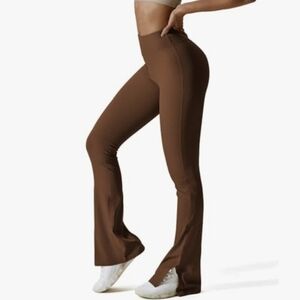 2 PAIR Flared Split Hem Leggings NWOT